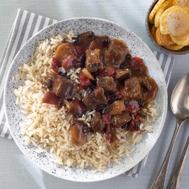 Beef in Black Bean Sauce with Rice