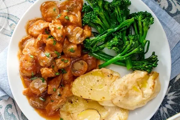 Chicken Chasseur served with Dauphinoise Potatoes