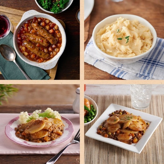 Gluten Free Ready Meals - Sausage & Mash, Carrot & Coriander Soup, Cream of Tomato Soup