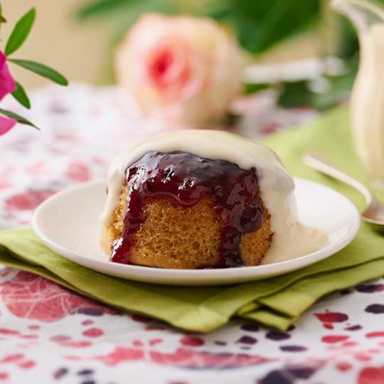 Apple & Blackberry Pudding Ready Made with Custard
