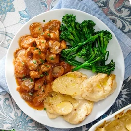 Chicken Chasseur served with Dauphinoise Potatoes