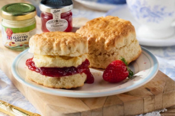 Plain Scone Cream Tea With Jam and Cream