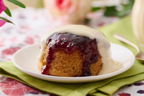 Apple & Blackberry Pudding Ready Made with Custard