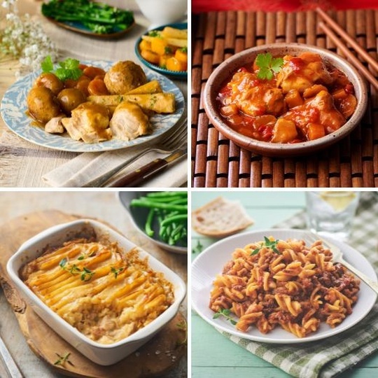 High Protein Ready Meals - Classic Chicken Dinner, Chicken & Bacon Pie, Sweet and Sour, Chicken with Lemon and Ginger Sauce