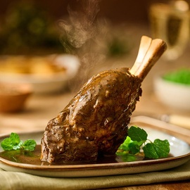 Slow Cooked Lamb Shank in Mint Gravy