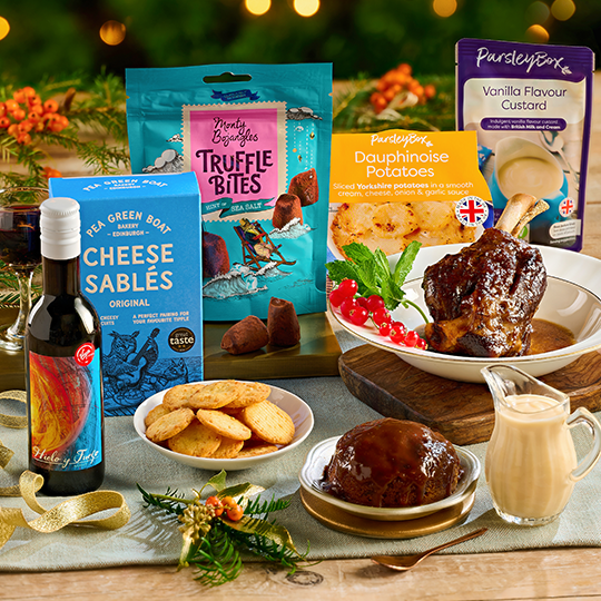 Group shot of products contained in the 'Festive Dining Indulgence' Christmas Collection