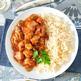 Chicken Chasseur with Long Grain rice