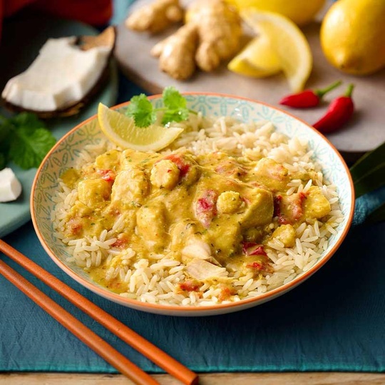 Lemon and ginger chicken with rice