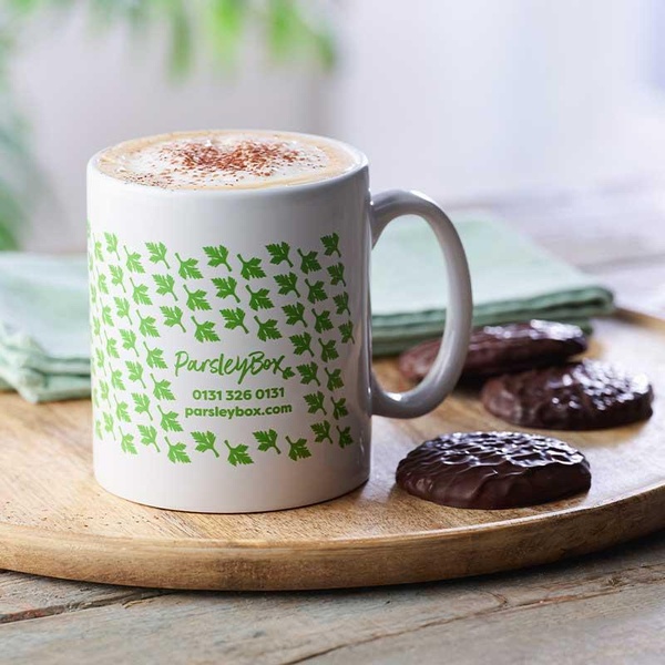 Parsley Box Mug with Biscuits