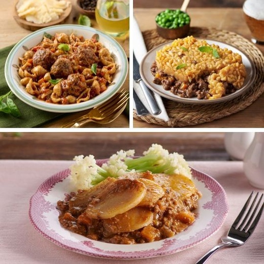 High Protein Ready Meals  Pork Meatballs, Sherpherd's Pie and Minced Lamb Hotpot
