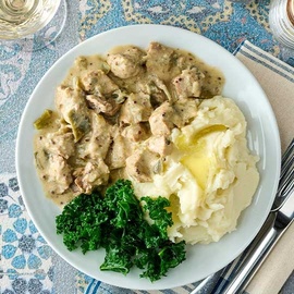 Creamy Leek and Mustard Pork with Mash