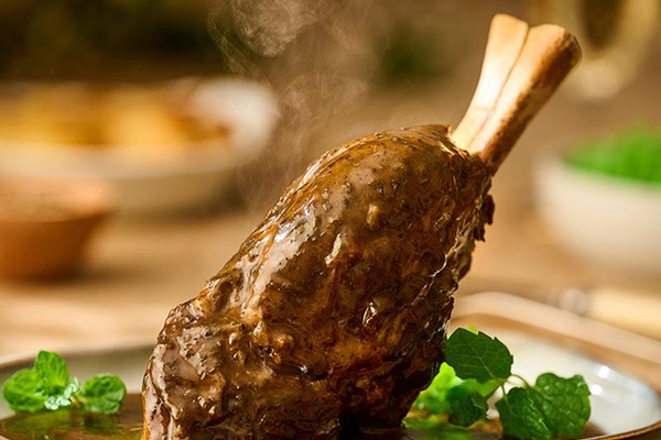 Slow Cooked Lamb Shank in Mint Gravy