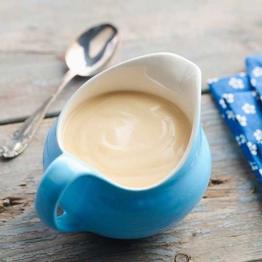 Vanilla Flavour Custard in a pouring jar