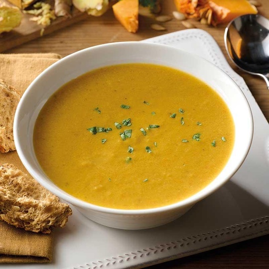 Microwaveable Butternut Squash and Ginger Soup