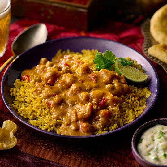 Vegetable Korma with Rice Microwave Ready Meal