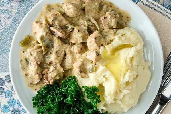Creamy Leek and Mustard Pork with Mash
