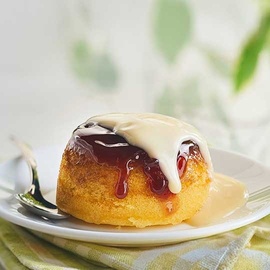Raspberry Sponge Pudding with Custard Ready Made Microwave