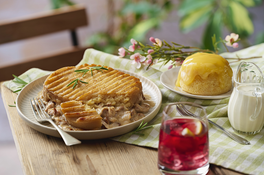 Chicken Bacon Pie & Lemon Sponge Banner